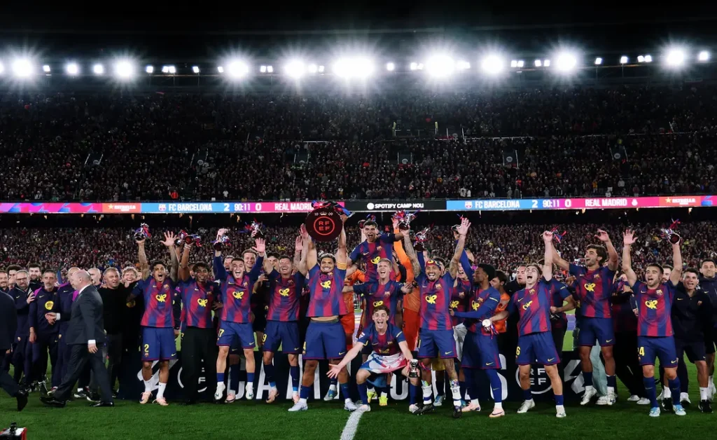 رد فعل لويس إنريكي بعد فوز برشلونة على ريال مدريد والتتويج بلقب الليجا